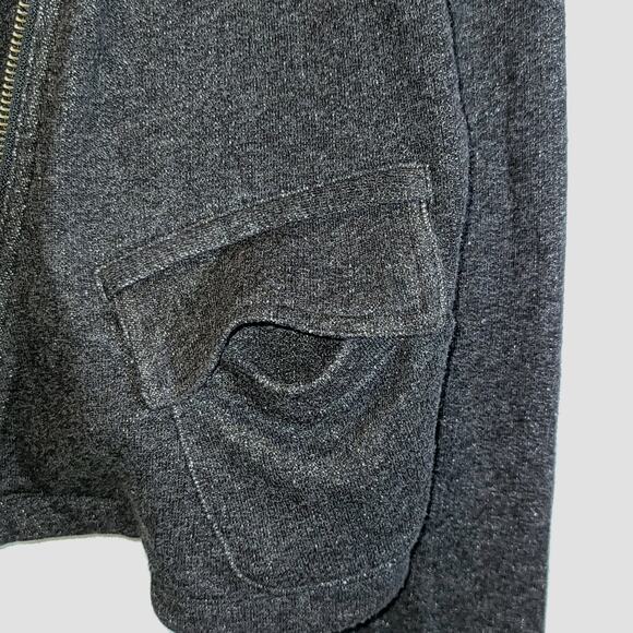 Cabi #775 Moto Jacket Asymmetrical Zip French Terry Knit Sz XL Charcoal Gray - Picture 10 of 16